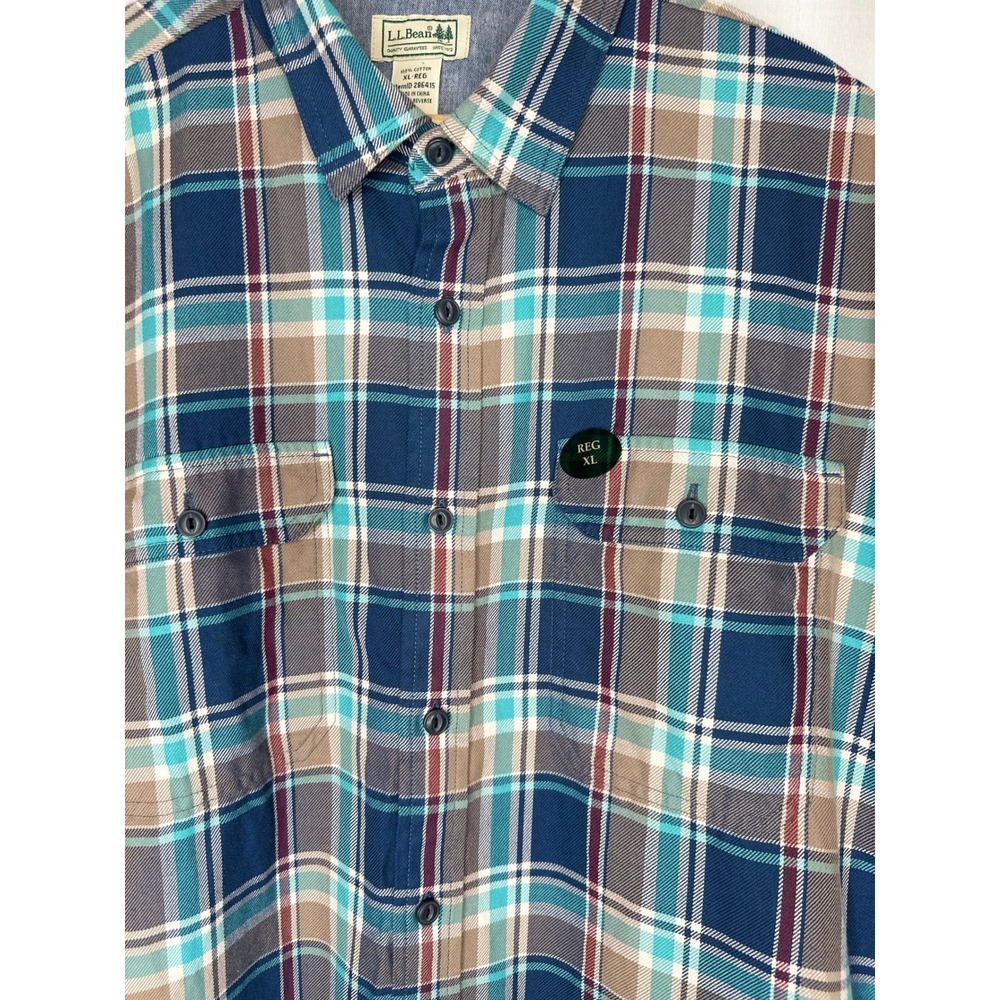 NWOT LL Bean Men's Plaid Button Down Shirt XLARGE Outdoor Nature Gorpcore - Picture 2 of 6